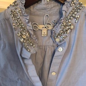 Button up jcrew too with jeweled collar